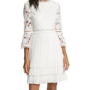 Ted Baker white chiffon/lace dress | Sz 0